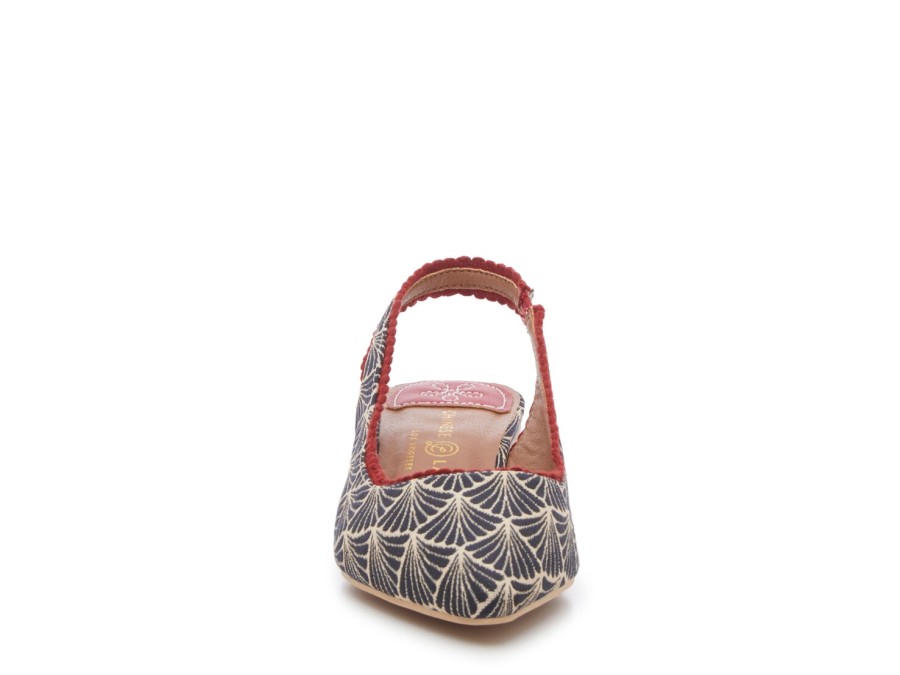 Online Chinese Laundry Mango Pump Beige/Navy Fan Print