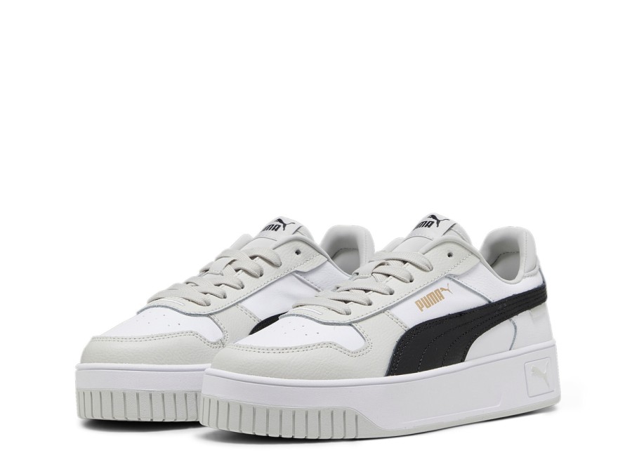 Clearance Puma Carina Street Sneaker - Women'S White/Black/Light Grey