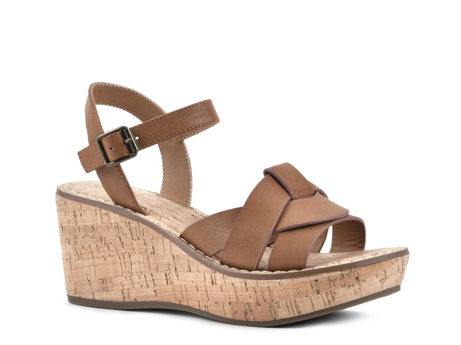 Wholesale White Mountain Simple Wedge Sandal Light Brown