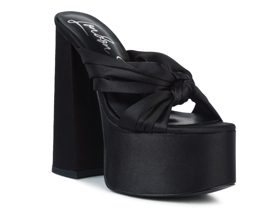 Online London Rag Strobing Platform Sandal Black