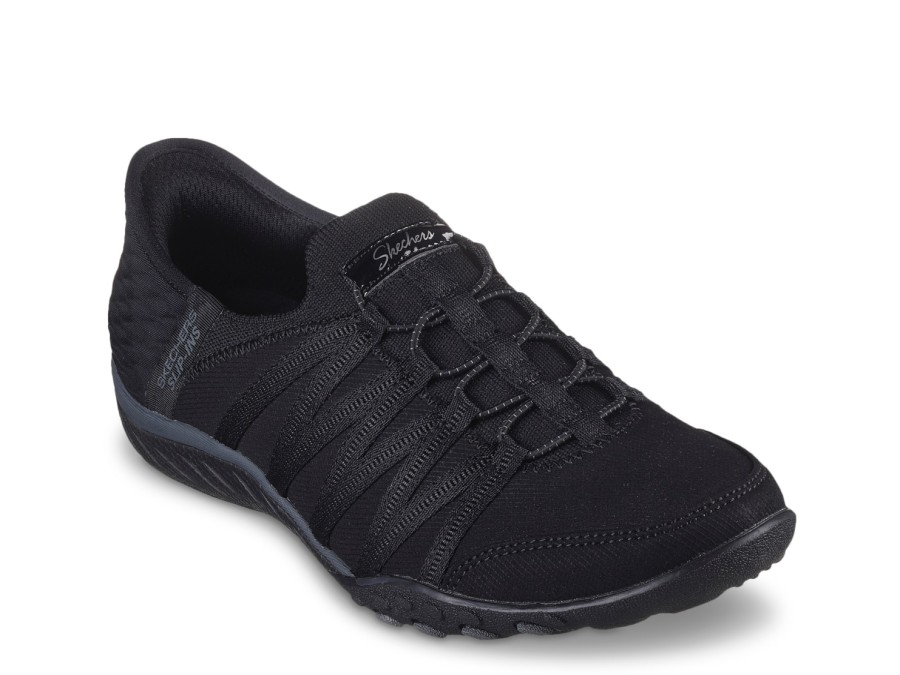 Best Skechers Hands Free Slip-Ins: Breathe Easy Roll-With-Me Slip-On Sneaker Black