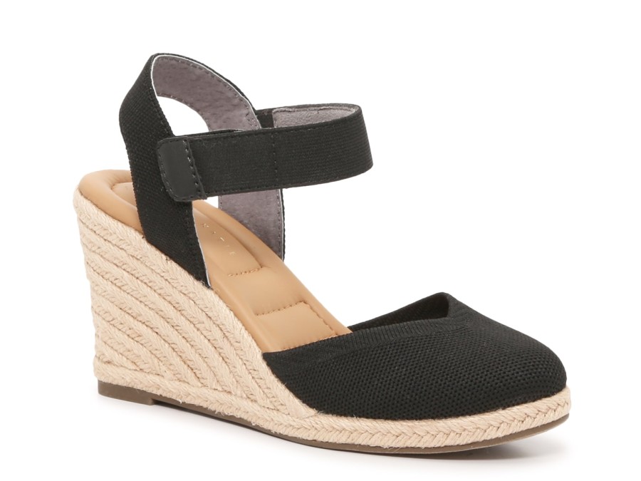 Best Kelly & Katie Banner Espadrille Wedge Sandal Black