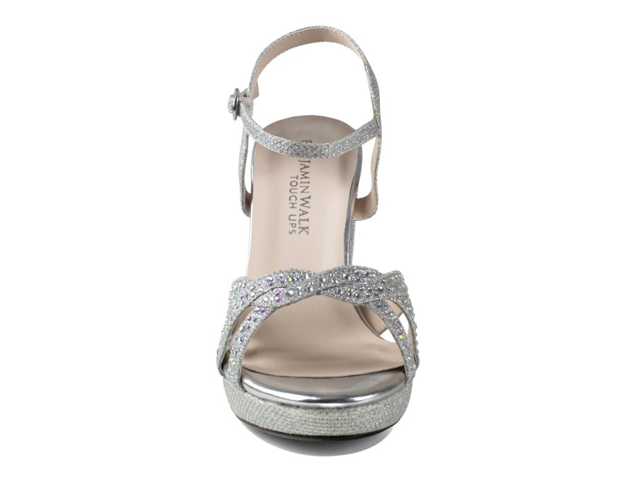 New Touch Ups by Benjamin Walk Ava Platform Sandal Silver Metallic