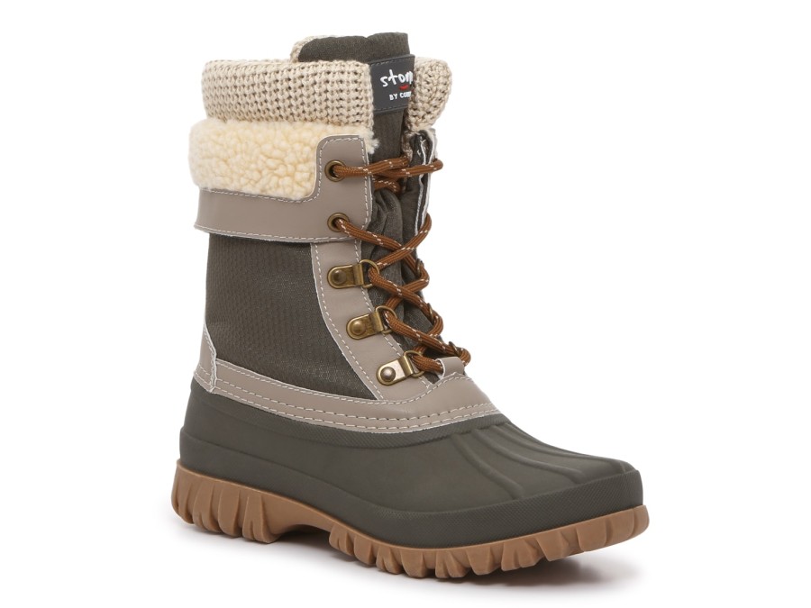 Best Storm by Cougar Creek Snow Boot Dark Green/Beige