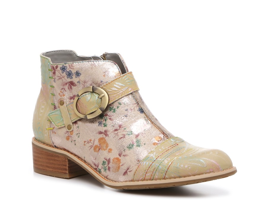 Hot L'Artiste by Spring Step Coralie Bootie Beige/Mint Green/Multicolor