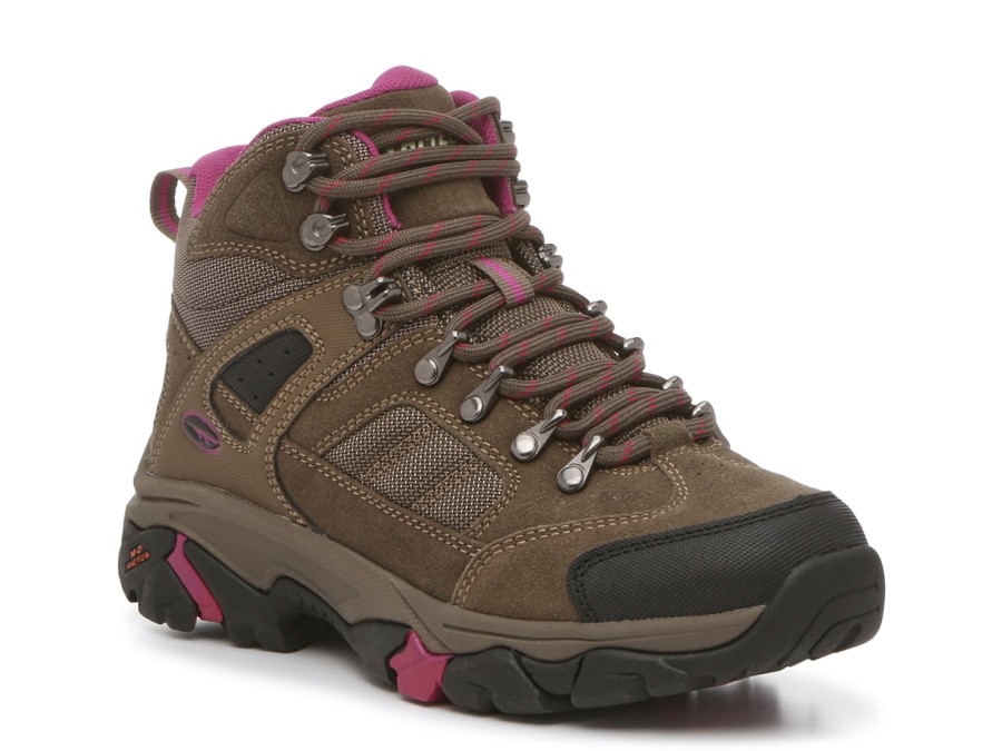 Clearance Hi-Tec Bedrock Hiking Shoe - Women'S Moss Green/Black/Magenta