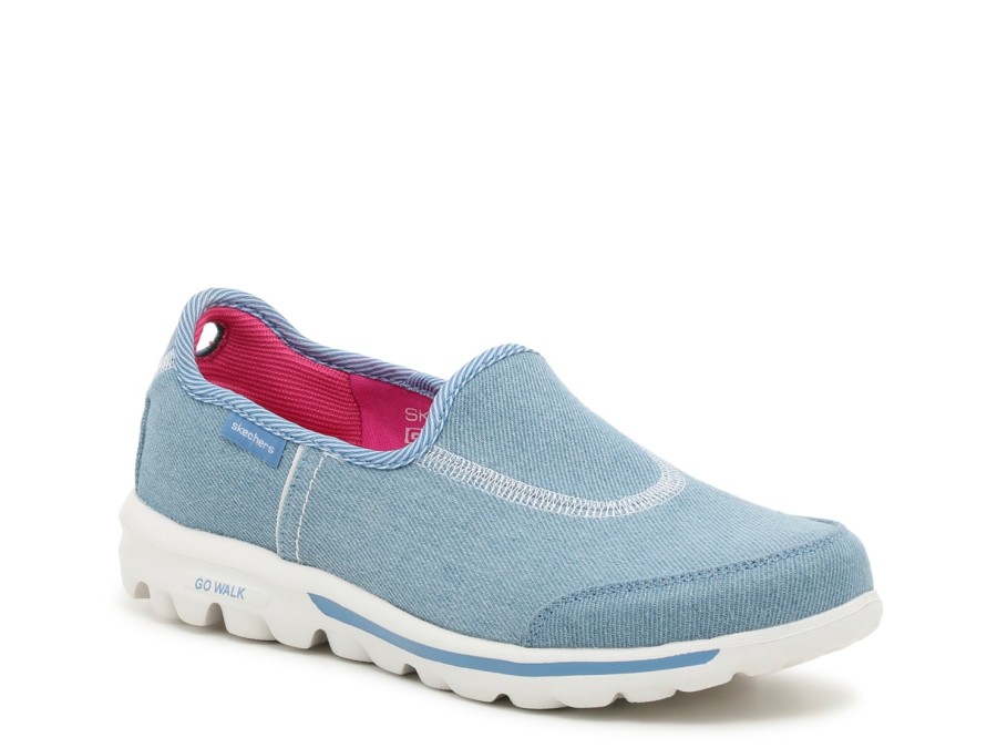 New Skechers Go Walk Travel Slip-On Sneaker - Women'S Light Blue