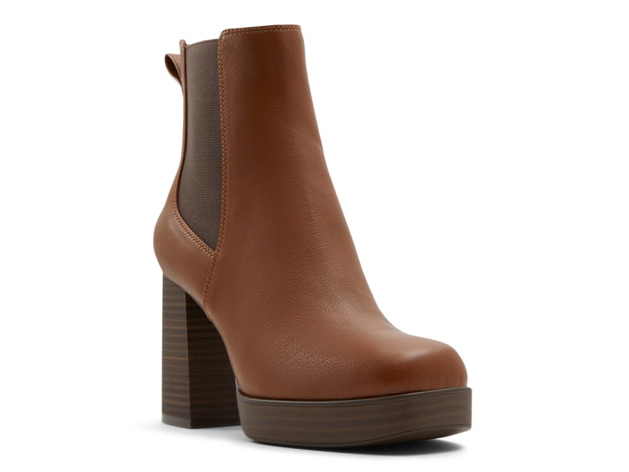 Clearance Call It Spring Tate Platform Bootie Cognac