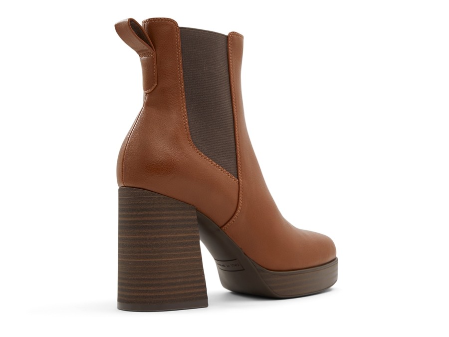 Clearance Call It Spring Tate Platform Bootie Cognac