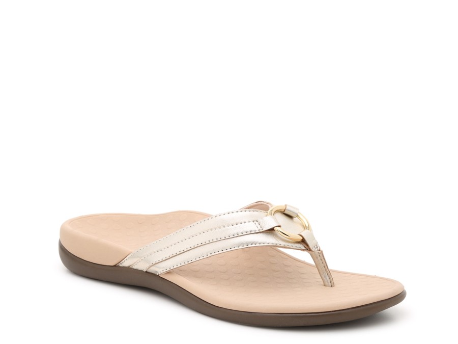 New Vionic Tide Aloe Flip Flop Gold Metallic