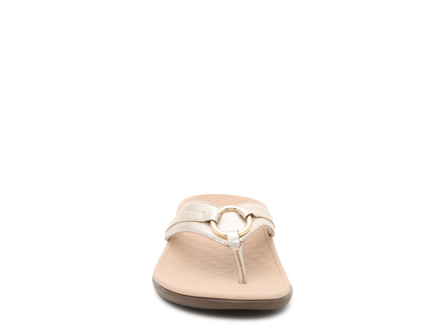 New Vionic Tide Aloe Flip Flop Gold Metallic