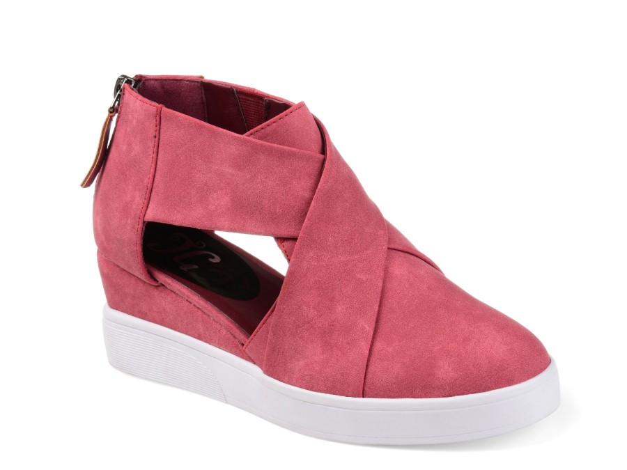 Clearance Journee Collection Seena Wedge Sneaker Pink