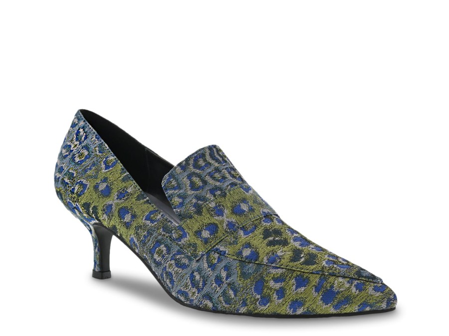 Best Bellini Brim Loafer Blue Leopard Print