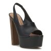 Clearance Jessica Simpson Devalyn Platform Sandal Black Synthetic Leather