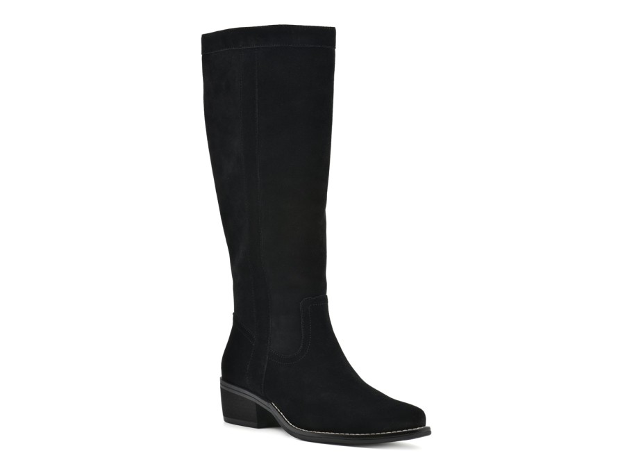 Hot White Mountain Altitude Wide Calf Boot Black Suede