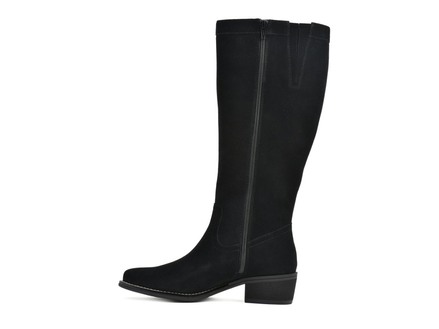 Hot White Mountain Altitude Wide Calf Boot Black Suede