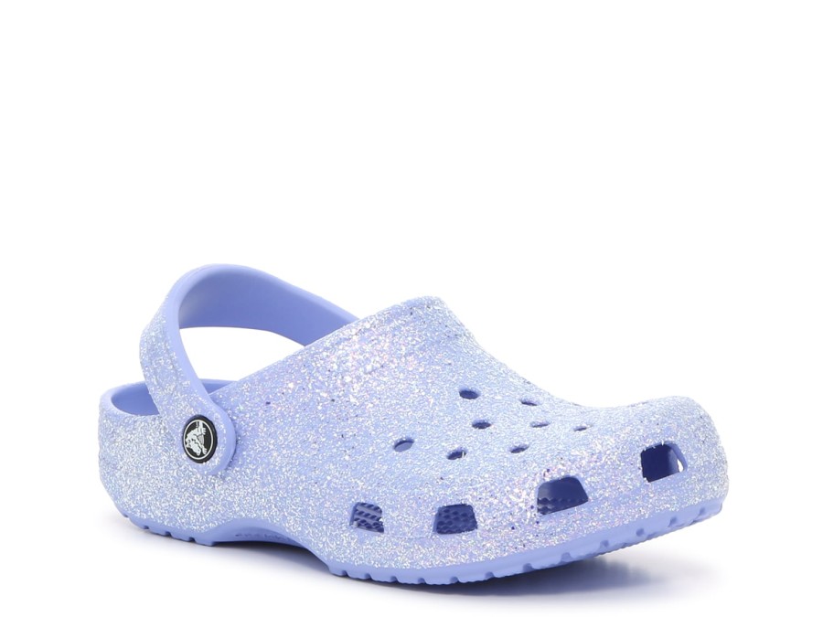 New Crocs Classic Glitter Clog Moon Jelly Purple Sparkle