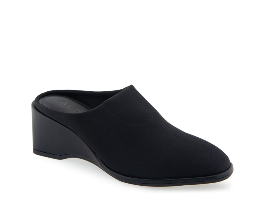 Best Aerosoles Aki Wedge Mule Black