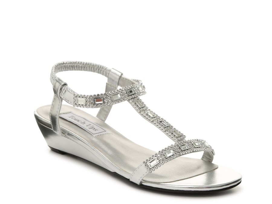 New Touch Ups by Benjamin Walk Jazz Wedge Sandal Silver Metallic