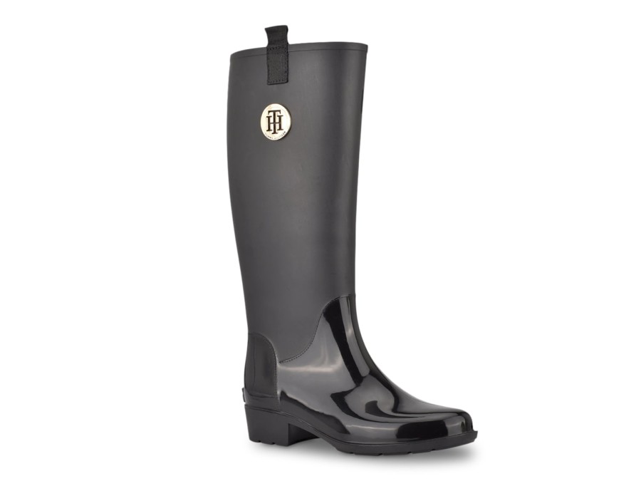 New Tommy Hilfiger Karissa Rain Boot Black