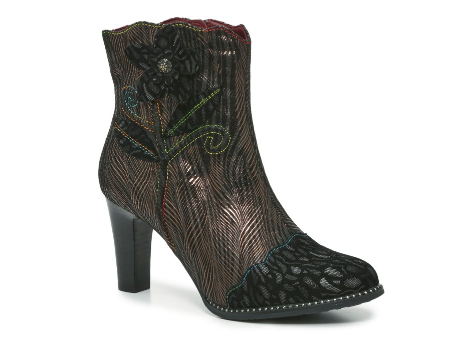 Clearance L'Artiste by Spring Step Ignited Bootie Black/Bronze Metallic