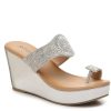 Clearance Patrizia by Spring Step Heena Wedge Sandal Silver Metallic