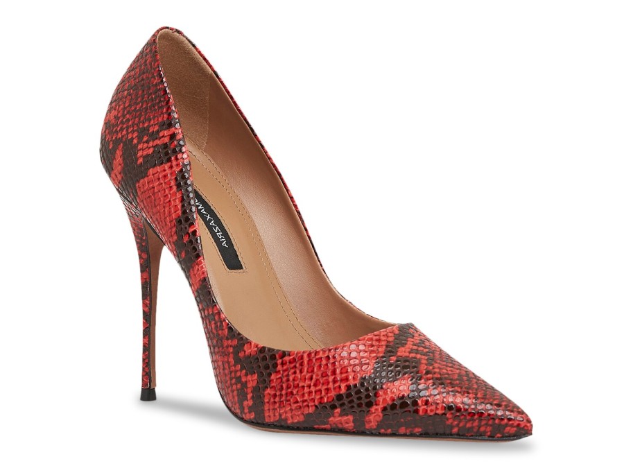 New BCBGMaxazria Nova Pump Red/Black Snake Print