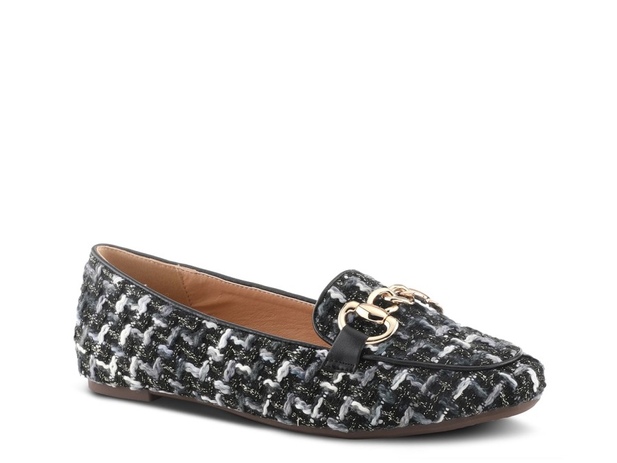 Clearance Patrizia by Spring Step Knitknot Loafer Black/White