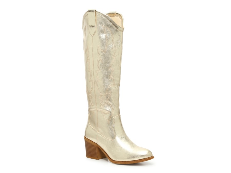 Online Dirty Laundry Upwind Cowboy Boot Gold Metallic