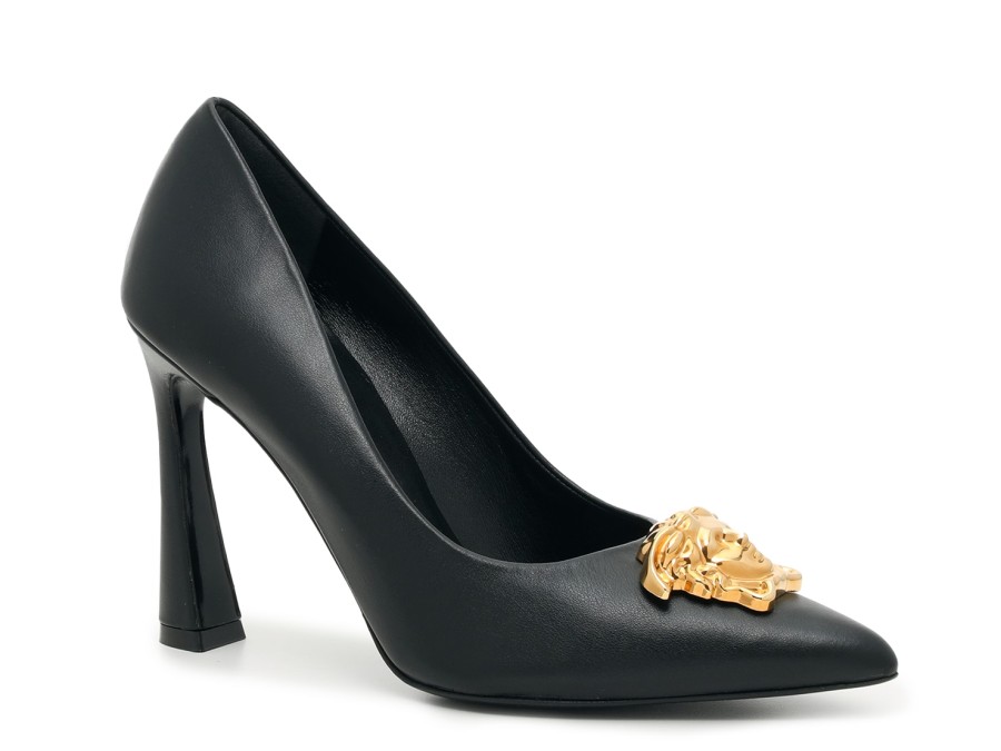 Online Versace Logo Pump Black