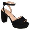 New Journee Collection Nairri Platform Sandal Black