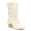 Hot Mia Dani Foldover Boot Off White