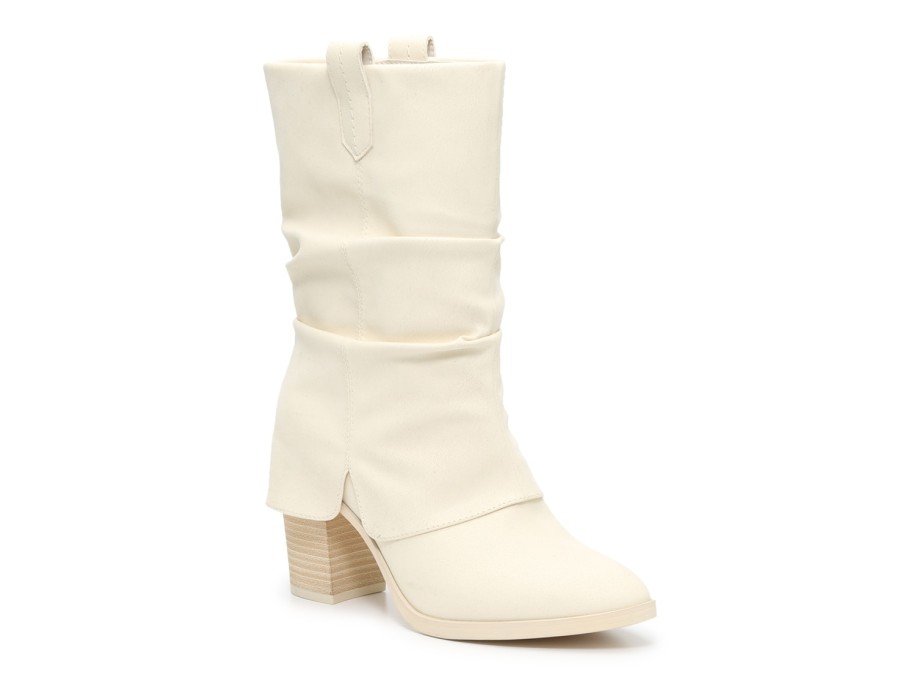 Hot Mia Dani Foldover Boot Off White