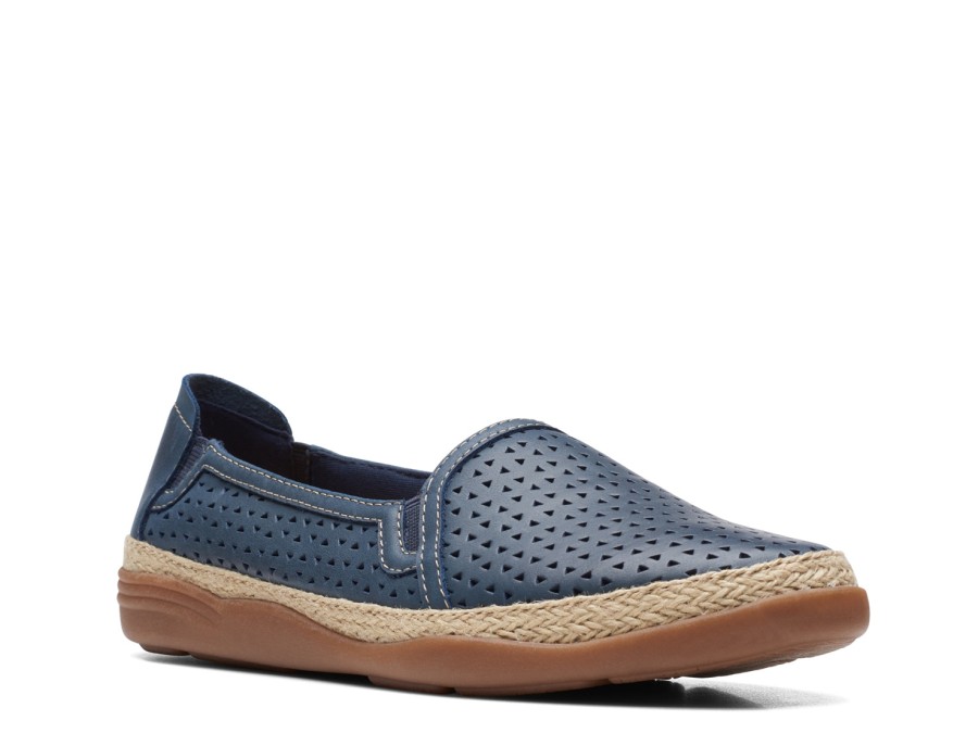 Hot Clarks Elaina Ruby Espadrille Slip-On Navy