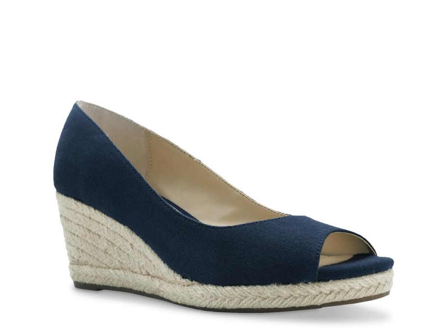 New Bandolino Nuri 7 Espadrille Wedge Pump Navy