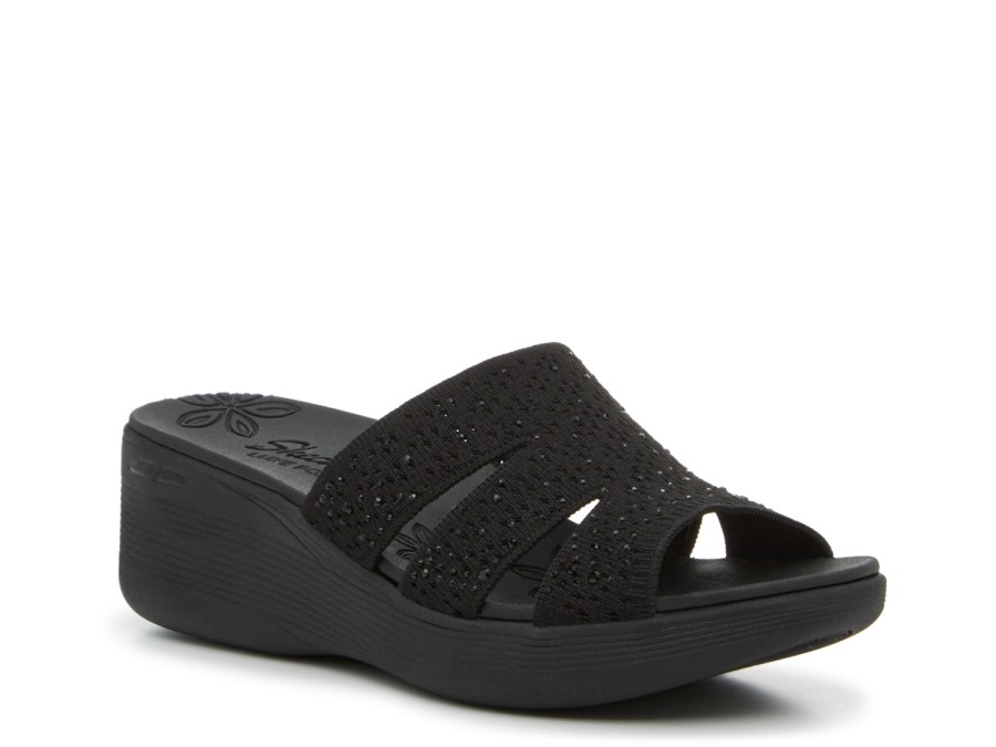 Best Skechers Pier Wedge Sandal Black