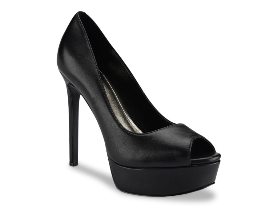 Hot Guess Cacei Platform Pump Black Leather