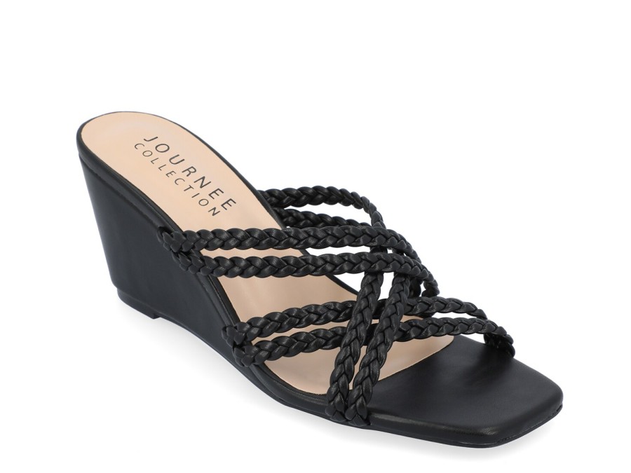 Online Journee Collection Baylen Wedge Sandal Black