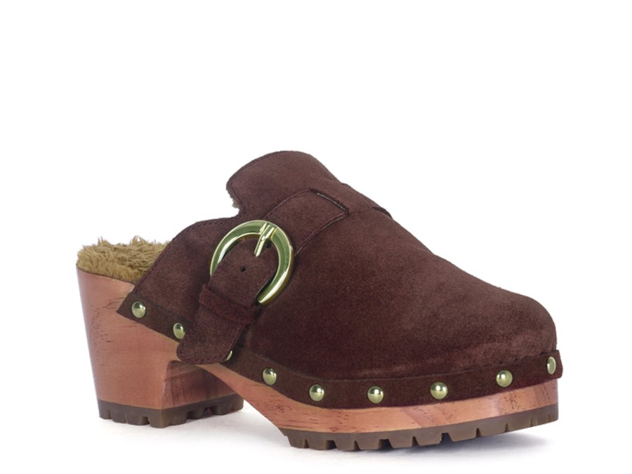 New Rag & Co Prunus Clog Dark Brown