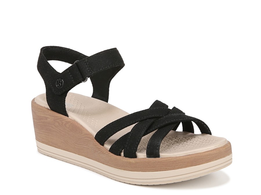 Best BZees Rhythm Wedge Sandal Black Linen