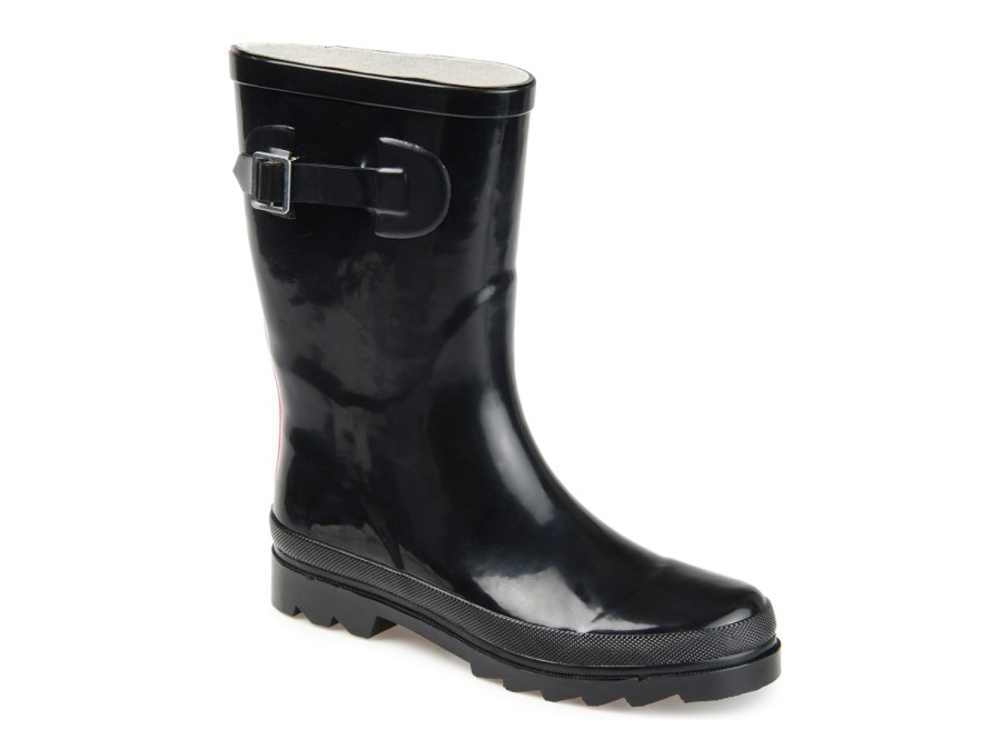 Online Journee Collection Seattle Rain Boot Black/Pink