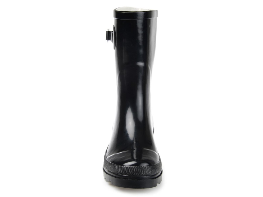 Online Journee Collection Seattle Rain Boot Black/Pink