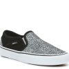 Hot Vans Asher Slip-On Sneaker - Women'S Black/White Leopard Print