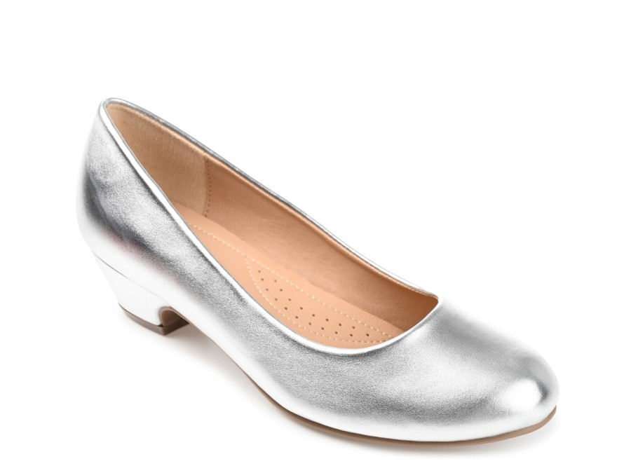 Clearance Journee Collection Saar Pump Silver Metallic