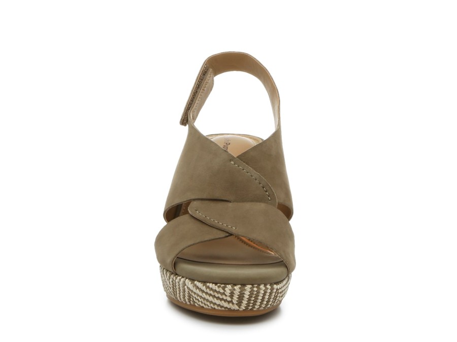 Clearance Hush Puppies Griffon Wedge Sandal Olive Green