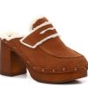 Best Charles David Xtra Fur Platform Clog Caramel Brown