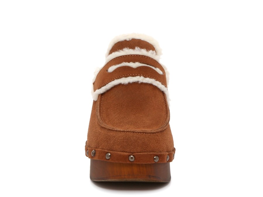 Best Charles David Xtra Fur Platform Clog Caramel Brown