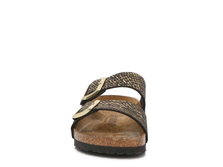 New Birkenstock Arizona Sandal - Women'S Black/Gold Metallic Snake Print