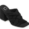 Hot Journee Collection Dorisa Slide Sandal Black