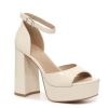 Clearance Mix No. 6 Vallie Platform Sandal Cream Patent Synthetic